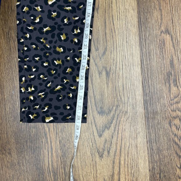 Women's KRAZY LARRY Pull-On Purple w/Leopard Print Ankle Pants- Size 10 - Picture 8 of 9